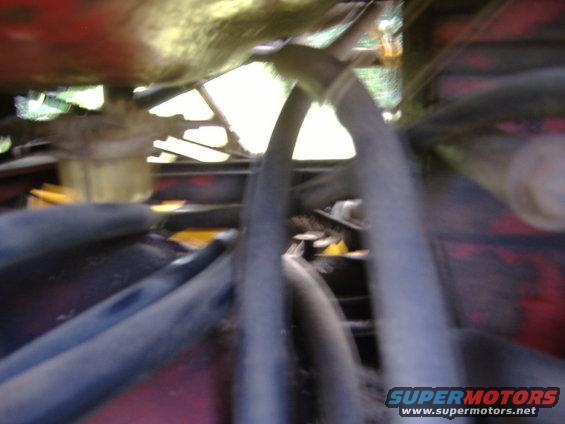Engine hoses and red metal parts