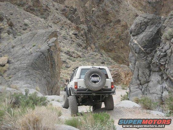 White 1985 Toyota 4Runner on a rocky trail in Death Valley