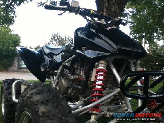 Black 2004 Honda TRX 400 EX ATV, 3q-front view