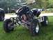 2004 Honda TRX 400 EX - Front-left view of a black 2004 Honda TRX 400 EX ATV on a grassy lawn.
