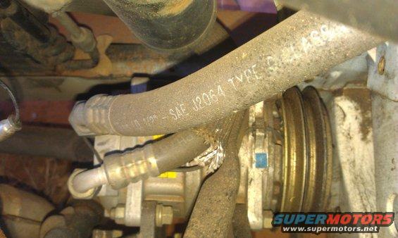 Air conditioning compressor and hoses with SAE J2064 TYPE C marking
