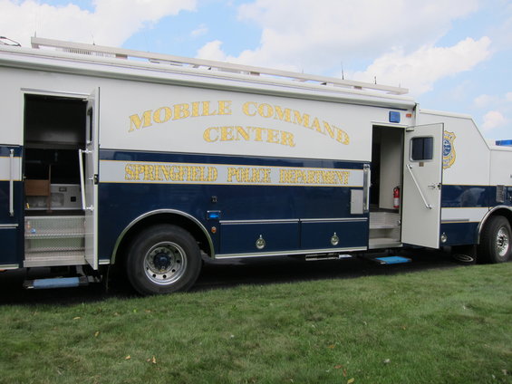 Springfield Police Department mobile command center truck with doors open