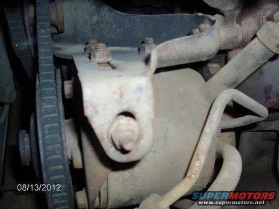 Engine belt and rusty bracket