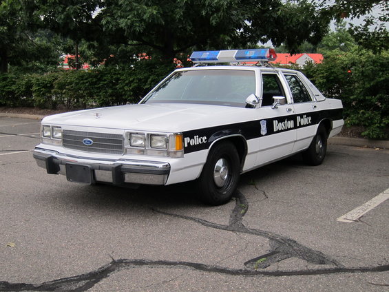 1991 Ford Crown Victoria LTD police car with "Boston Police" text on door