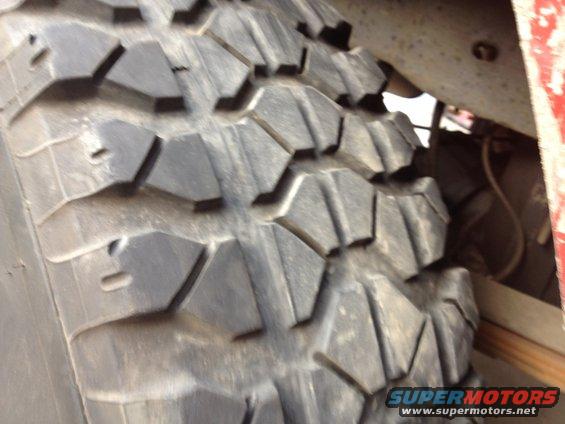 Close-up of aggressive off-road tire tread pattern