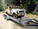 1962 International Scout 80 - This 1962 International Scout 80 is being transported on a flatbed trailer.