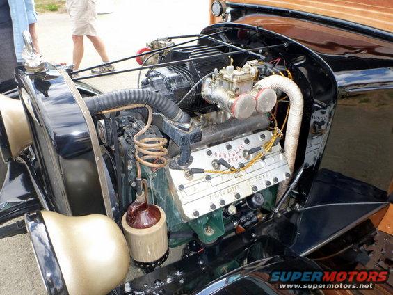 Engine bay of a vehicle, close-up view
