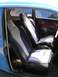 1970 Volkswagen Beetle - Interior view of a 1970 Volkswagen Beetle with custom two-tone seats.