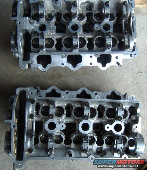 Two engine cylinder heads, top view