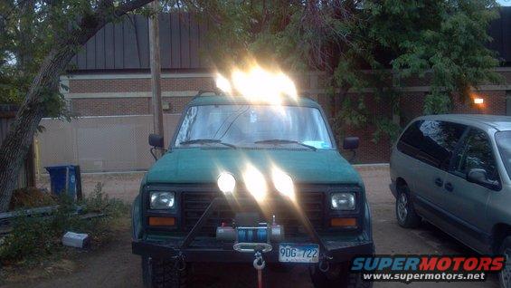 Lightbar and grill lights, all lit up.  This pic was taken about 9am