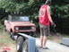 1961 International Scout 80 - Loading a 1961 International Scout 80 onto a trailer for transport.