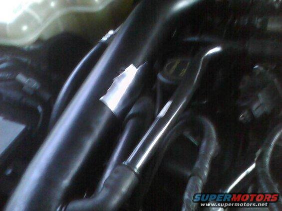 Engine bay with black hoses and wiring