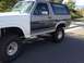 1986 Ford Bronco - This Ford Bronco appears to be from the early 1980s, not 1986, with a two-tone paint scheme and lifted suspension.