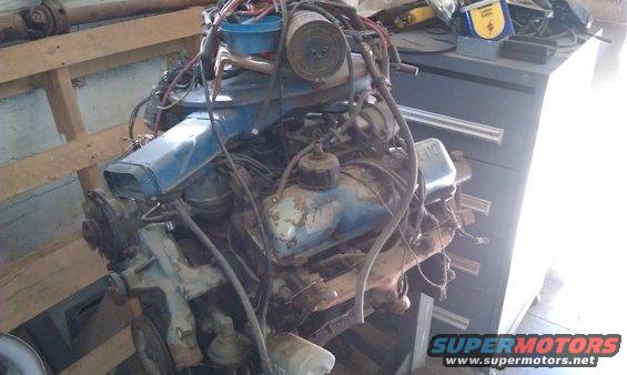Blue engine assembly with wiring harness