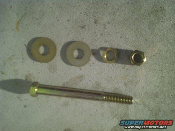 Grade 8s, washers and lock washer to bolt the crossmember to the frame horns