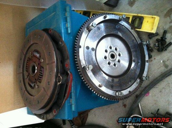 Clutch and flywheel assembly on blue box