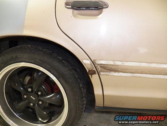 Found some rust near the right rear wheel well.