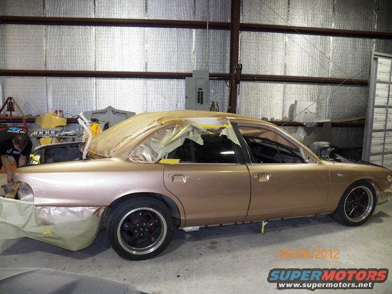 Getting ready to put the trunk on and run the brake wire for the Taurus SHO wing that will 'top it off'.
