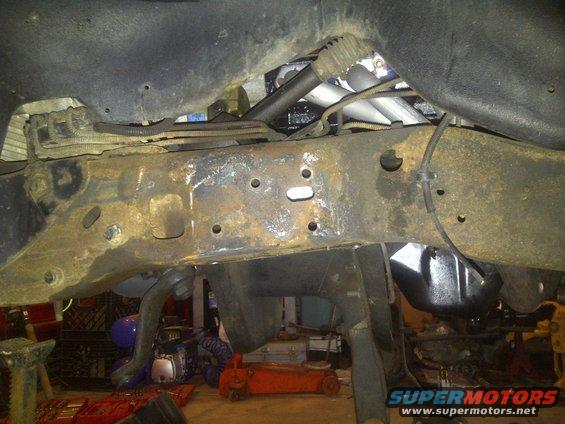 Driver side coil bucket removed