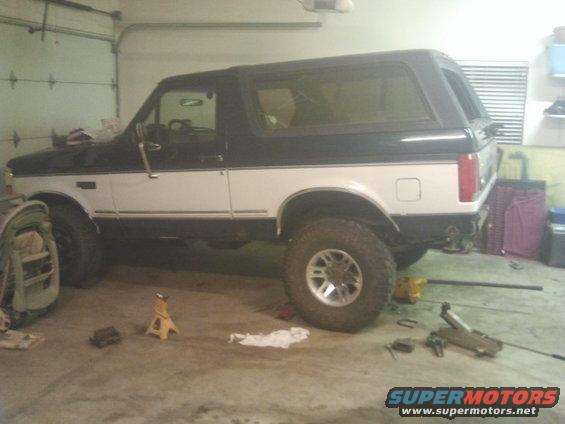 1994 Ford Bronco parked in garage, side view