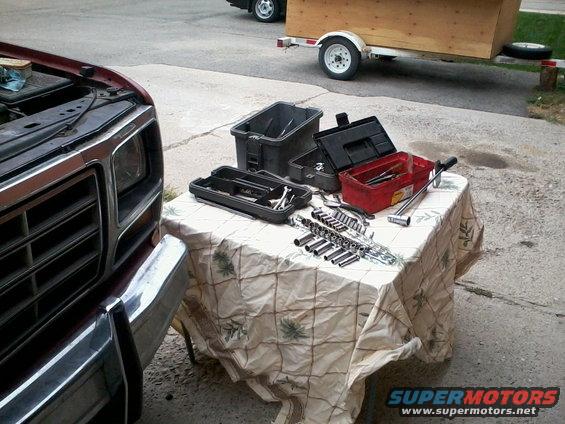 Tools all set up and ready for the big project.