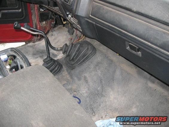 img_4266.jpg I trimmed the back end of the truck mat and the front of the Bronco mat so that they'd meet right in front of the seats.  It went in really well and is in MUCH better shape than the rotted Bronco mat.

Shifters are in!  Feels good having the interior look closer to a finished truck.

