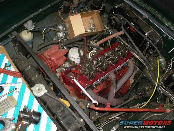 It took quite a while to get all the valves cold-adjusted.  I can't find a timing mark on this engine, and I didn't have the procedure anyway.