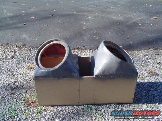 Custom speaker box with two large circular openings