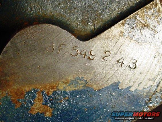 Engine part with stamped numbers 3F549243