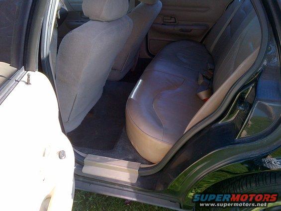 Interior rear seats of a 2001 Ford Crown Victoria
