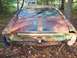 1970 Chevrolet Chevelle - A heavily rusted 1970 Chevrolet Chevelle sits in a wooded area, showing significant body damage and missing parts.