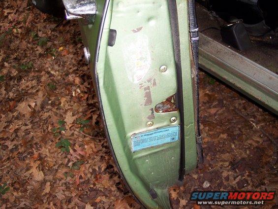 1970 Chevrolet Chevelle door jamb VIN plate