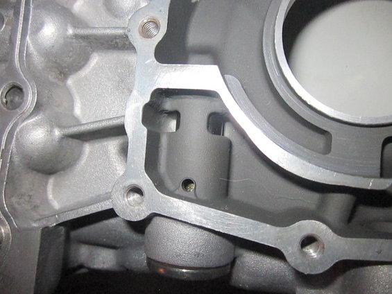 Engine oil pump housing interior