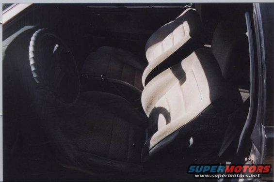 Interior view of car seats and steering wheel