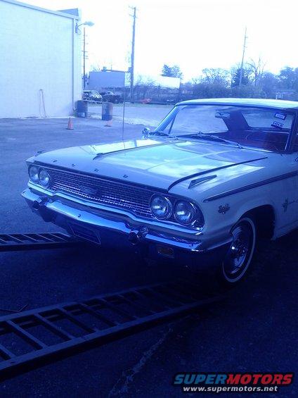 1963 Ford Galaxie 500 front quarter view, white