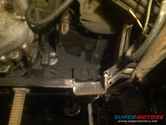 Underbody view of vehicle transmission and exhaust system