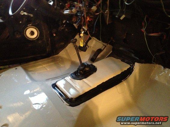1979 Ford F-350 interior floor showing transmission tunnel and pedals