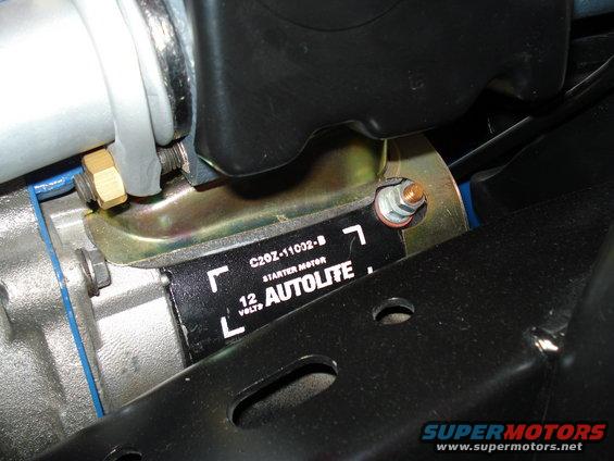 close-up of Autolite starter motor with part number C2OZ-11002-B