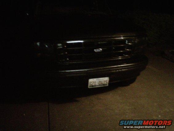 Black Ford Bronco front grille and bumper with license plate 621 0415