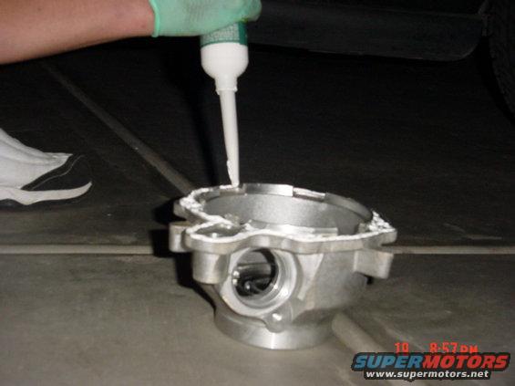 Applying the RTV to the rear housing