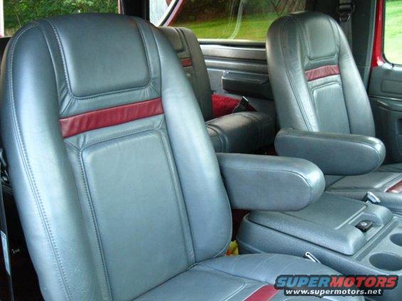 Gray leather interior with red stripe on seats, 1994 Ford Bronco