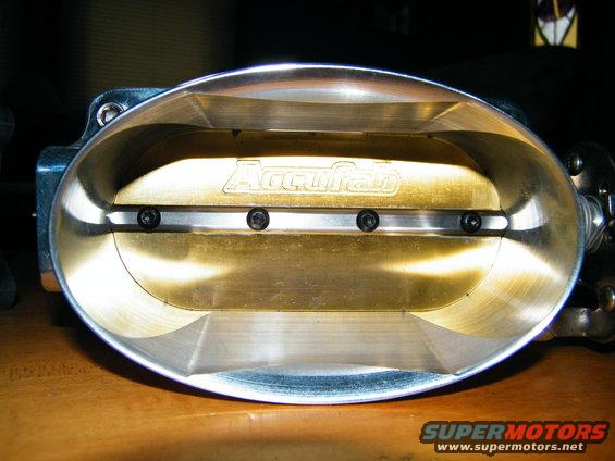 Accufab throttle body interior with brass plate and screws