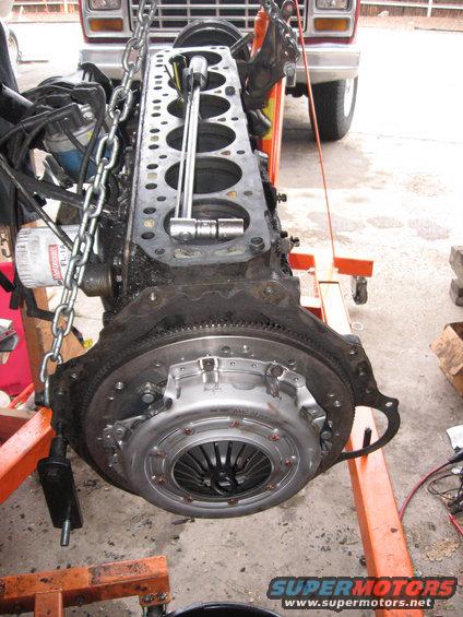 New clutch and pressure plate tightened down and installed.
