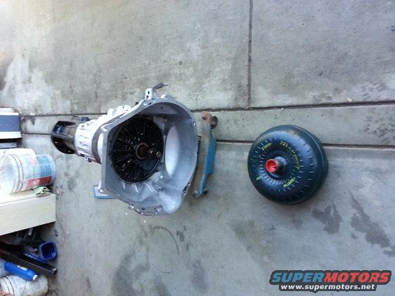 automatic transmission and torque converter on concrete floor