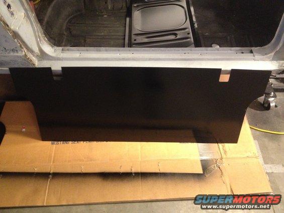 rear trunk seat divider painted with VHT roll bar black 65 Mustang Coupe