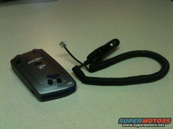 Escort Passport 8500 X50 radar detector and coiled power cord with car charger