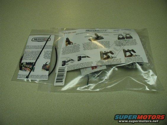 Two plastic bags containing instructions and parts for a radar detector mount