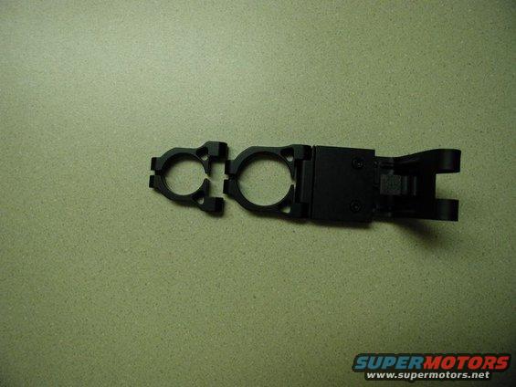 Black radar detector mount with two circular clamps