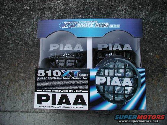 Boxed PIAA 510XT SMR fog lights with protective grilles