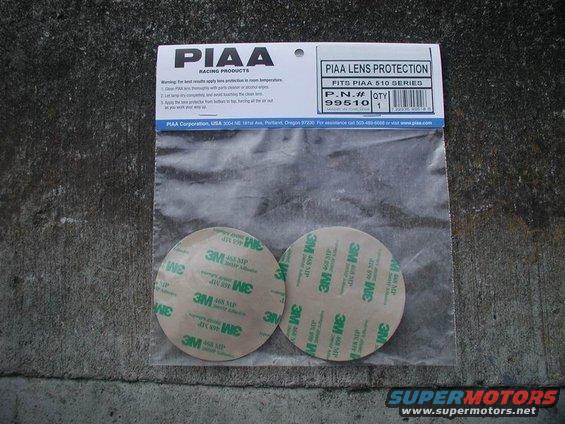 Package of PIAA lens protection stickers, part number 99510, fits PIAA 510 series
